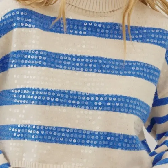 004. NEW The Rachel Sequined Striped Sweater