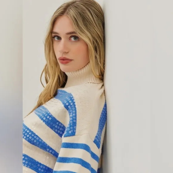 004. NEW The Rachel Sequined Striped Sweater