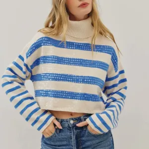 004. NEW The Rachel Sequined Striped Sweater