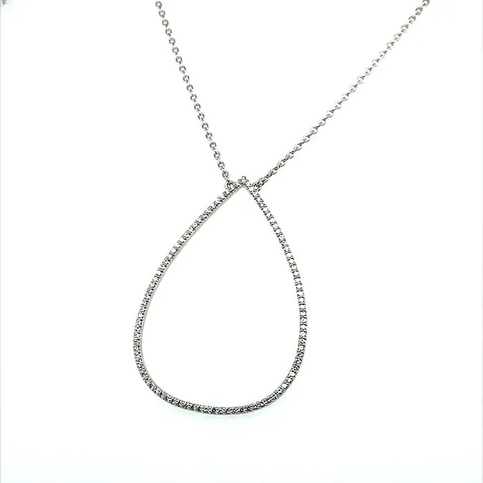 0.46 CTW DEW Moissanite Open Teardrop Necklace in Sterling Silver
