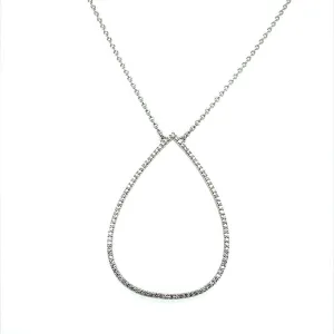 0.46 CTW DEW Moissanite Open Teardrop Necklace in Sterling Silver