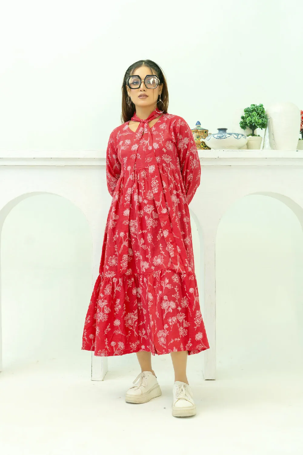 1 PC Stitched | Paste Printed Khaddar Frock