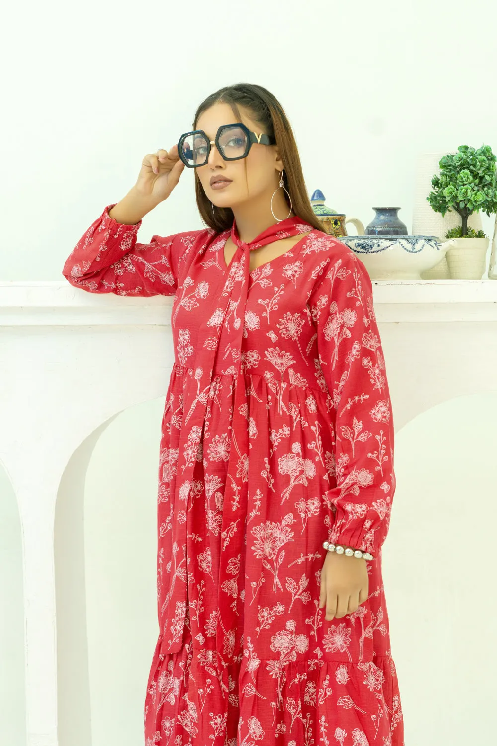1 PC Stitched | Paste Printed Khaddar Frock