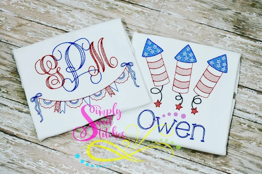 1091 - VINTAGE PATRIOTIC BANNER - SKETCH CHILD SHIRT