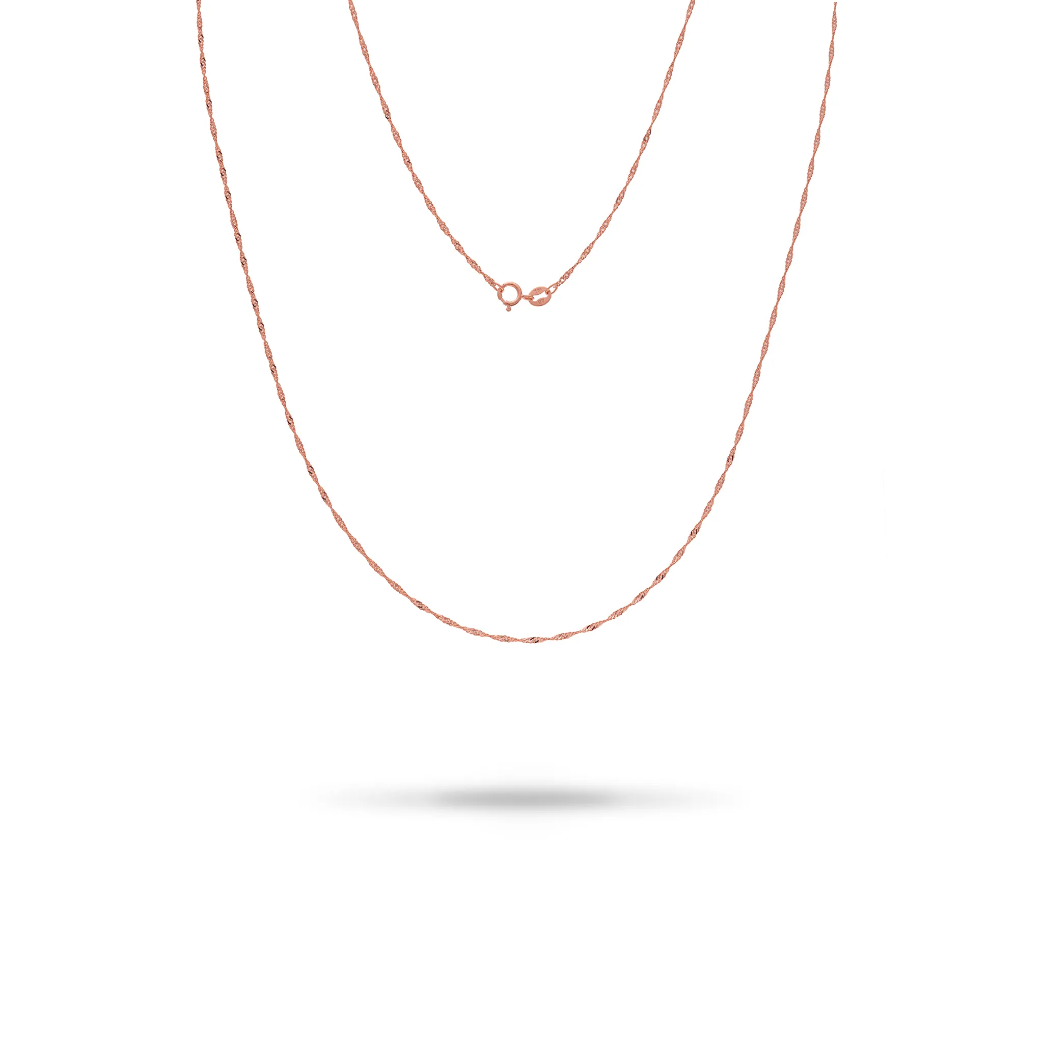 1.0mm Singapore Chain in Rose Gold