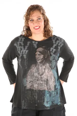 1230 Hemp Organic Cotton Top Blacken Desert Beauty Print