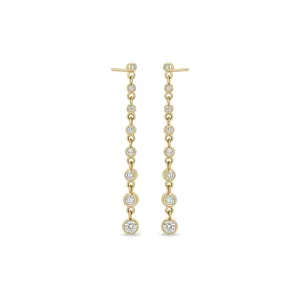 14k Diamond Bezel Eternity Drop Earrings