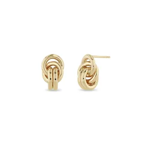 14k Double Linked Knot Drop Earrings