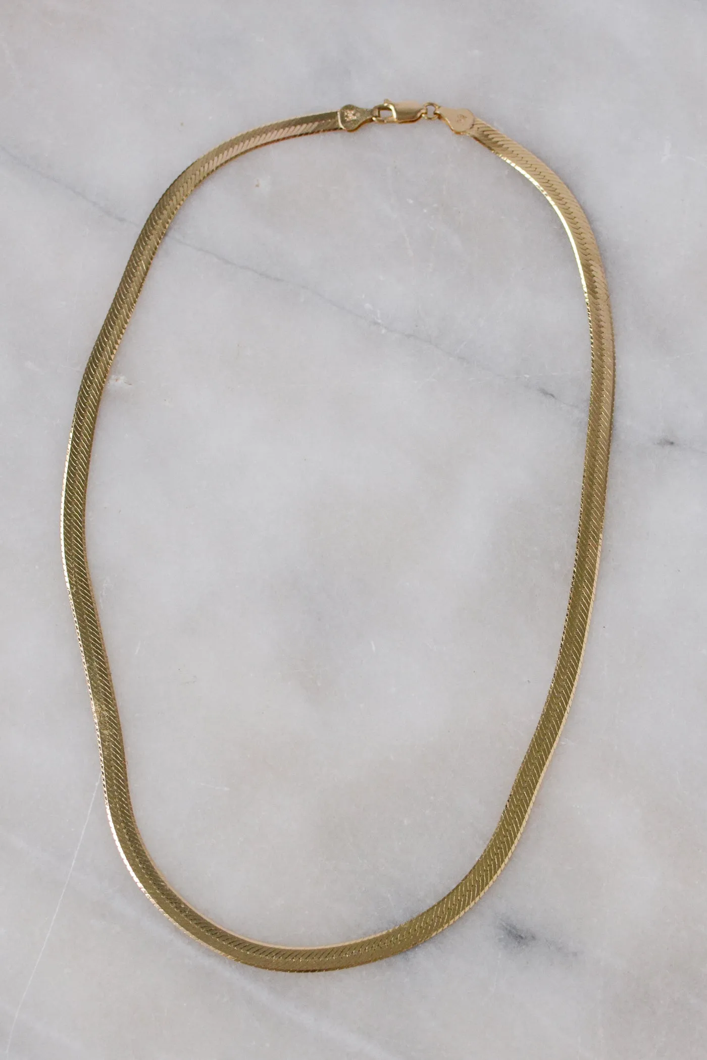 14K Gold Plated Sterling Snake Chain ~ 18"