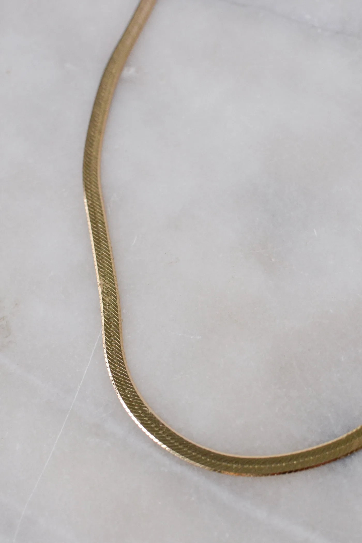14K Gold Plated Sterling Snake Chain ~ 18"