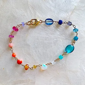 14k goldfill Linked Sunset Spectrum Bracelet