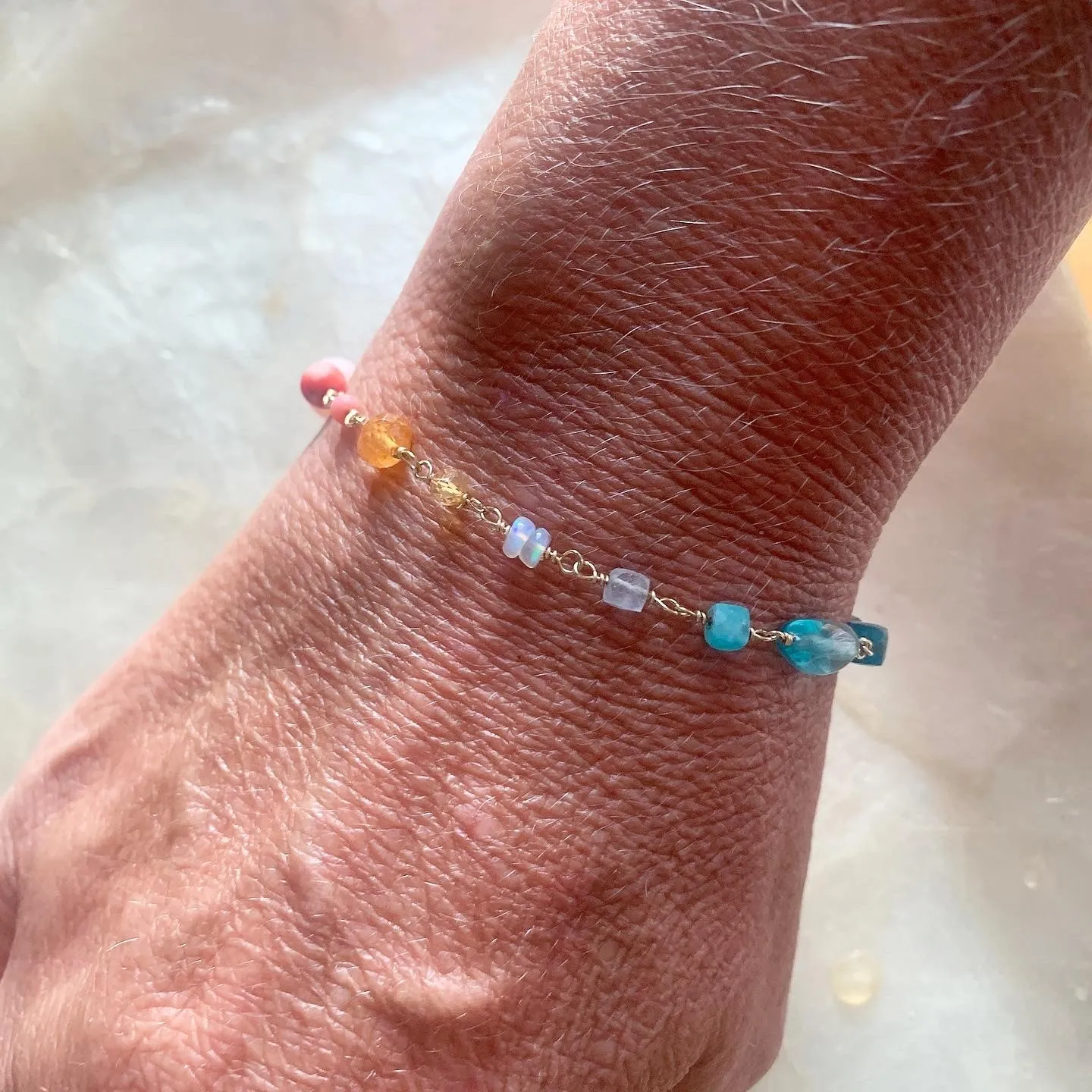 14k goldfill Linked Sunset Spectrum Bracelet