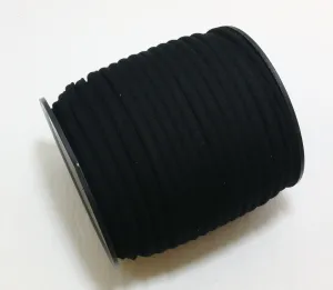 1/4" Quadruple Fold Stretch Lycra Cord Stitched without Reinforcement in Black (5 yds) 0250QTST - jacket cord; handbags; sewing