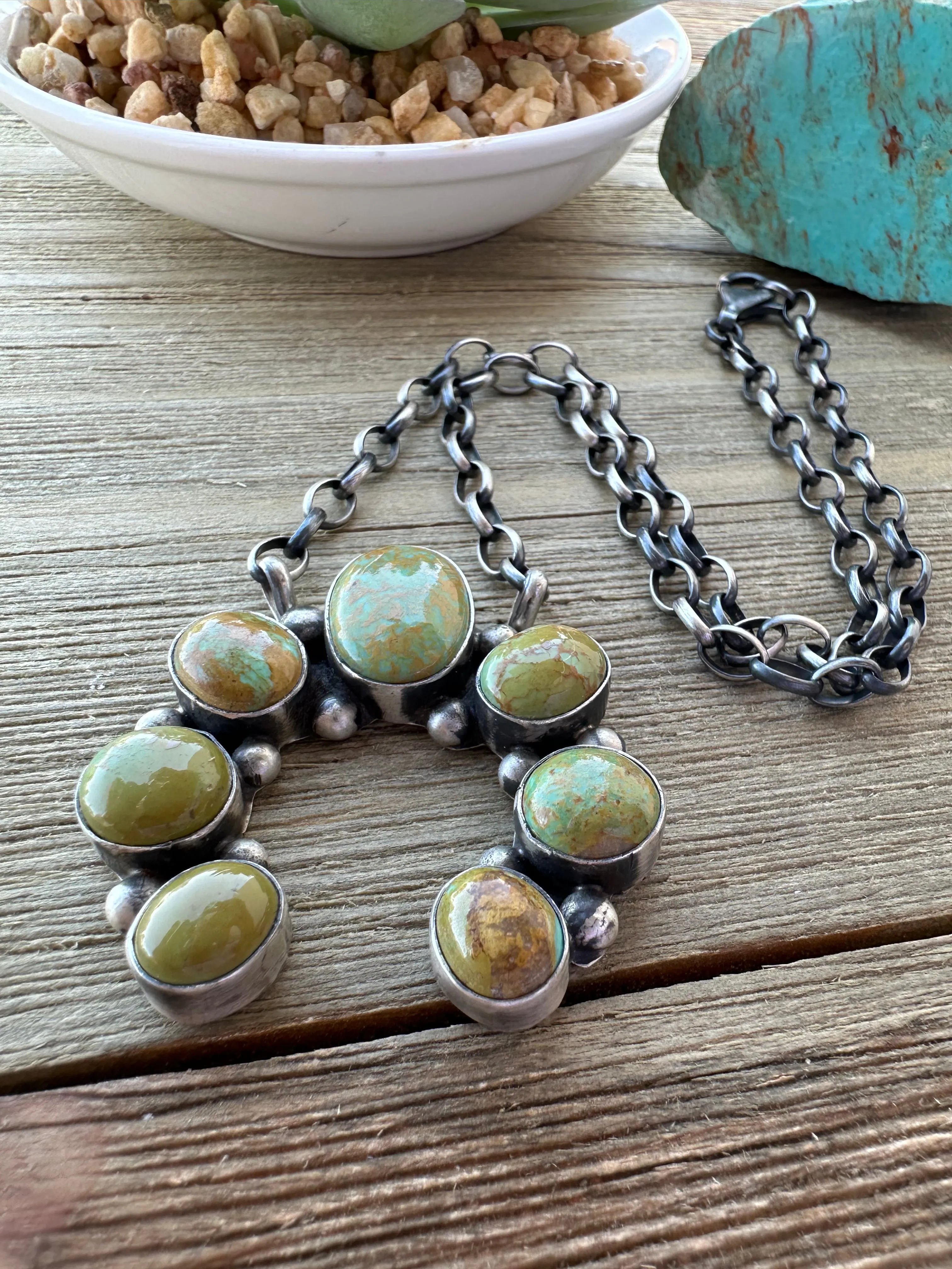 16" Kingman Turquoise Naja Pendent