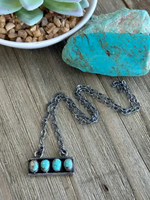 17" Turquoise Fixed Pendent Necklace (Green)