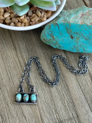17" Turquoise Fixed Pendent Necklace (Green)