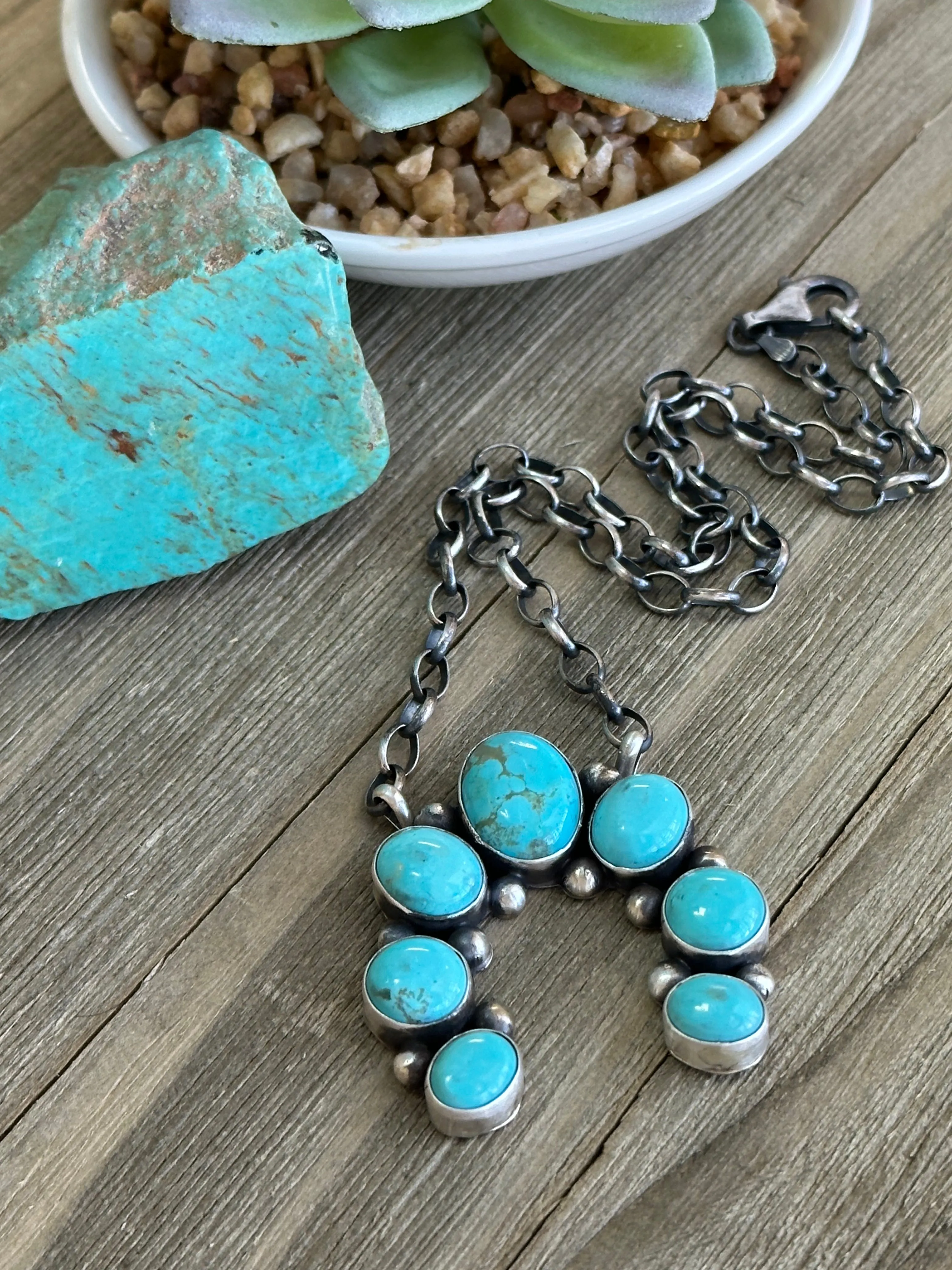 17" Turquoise Naja Pendent