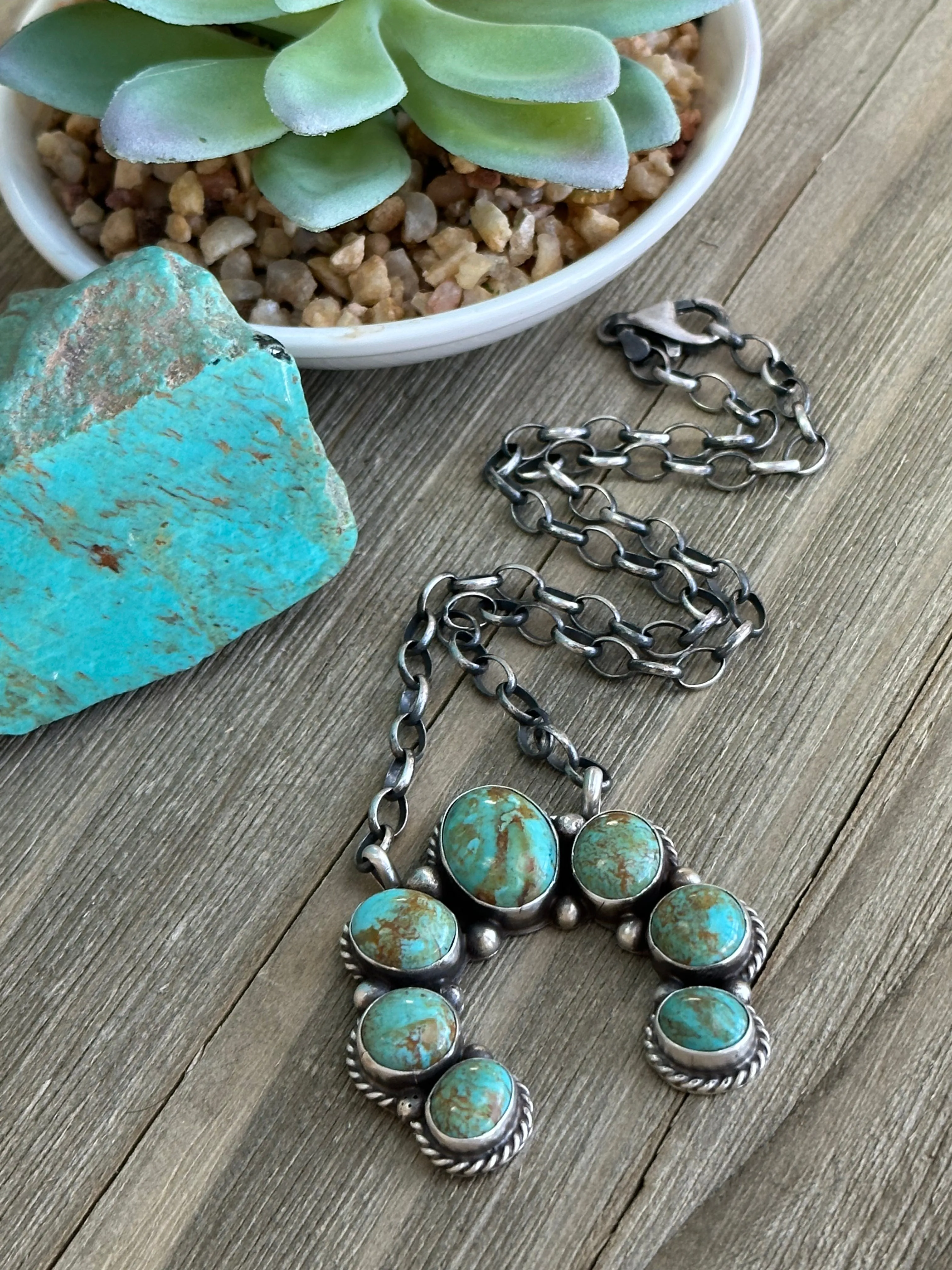 17" Turquoise Naja Pendent