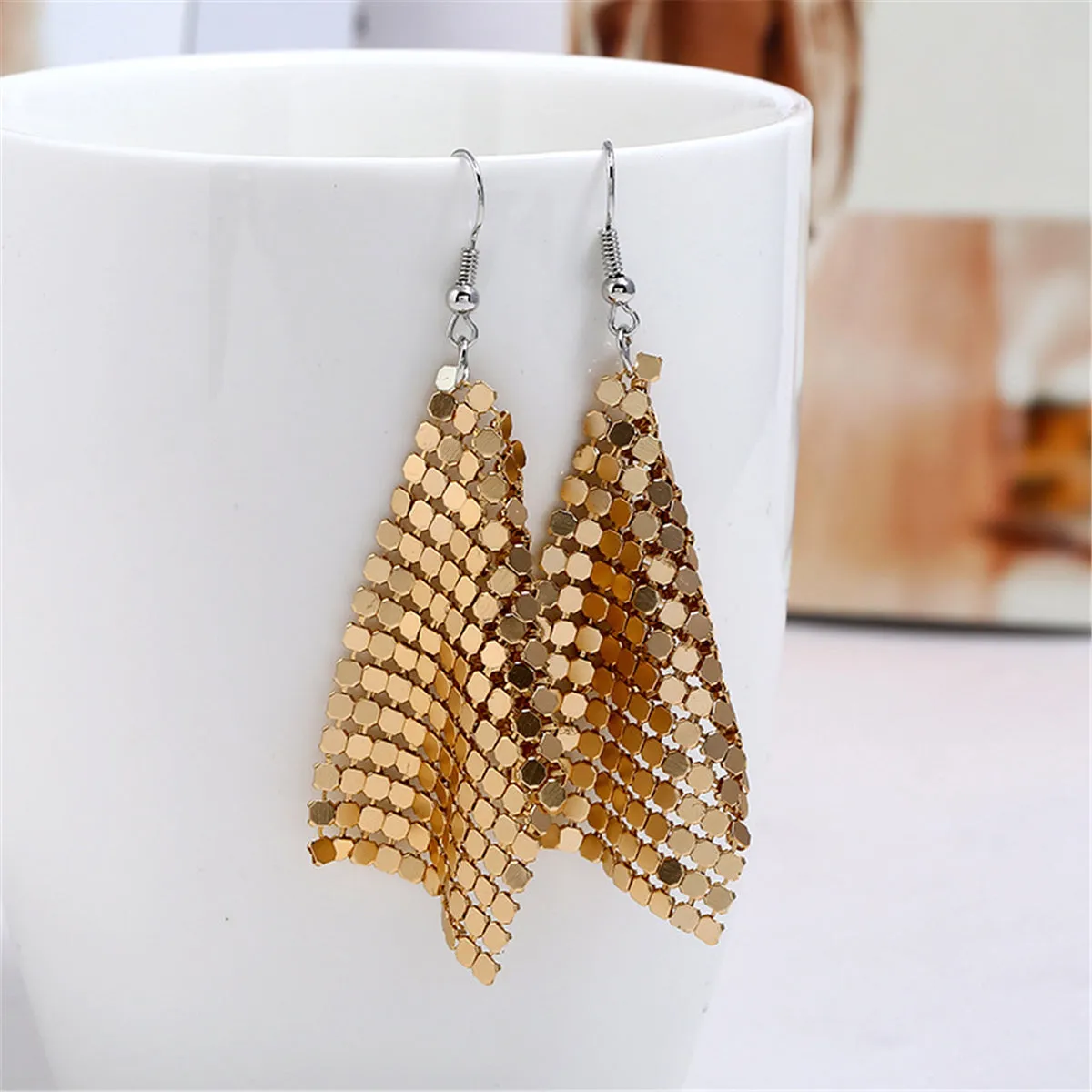 18K Gold-Plated Matt Drop Earrings