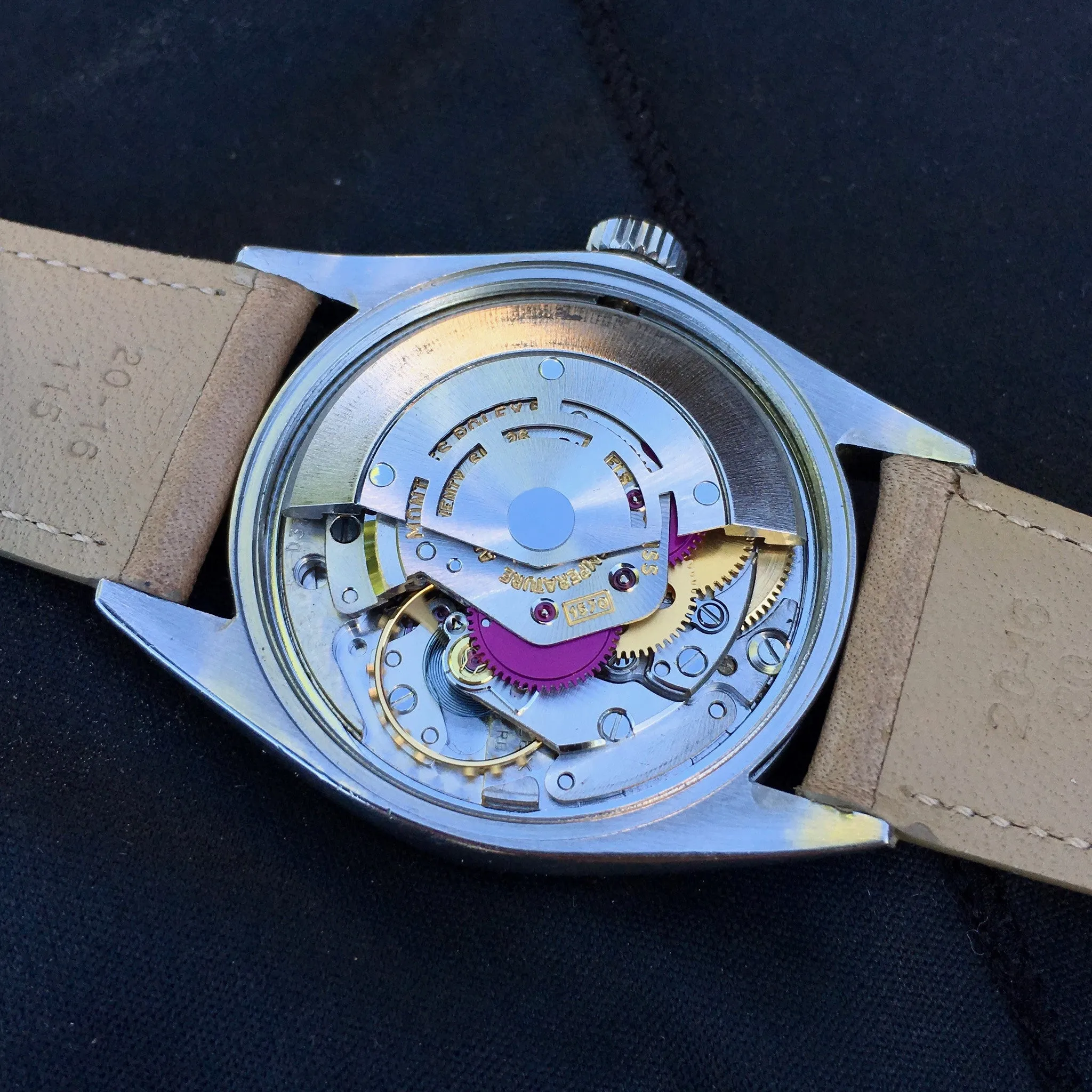 1968 Rolex Date 1501 Tropical Creme Brûlée Stainless Steel Caliber 1570 Wristwatch