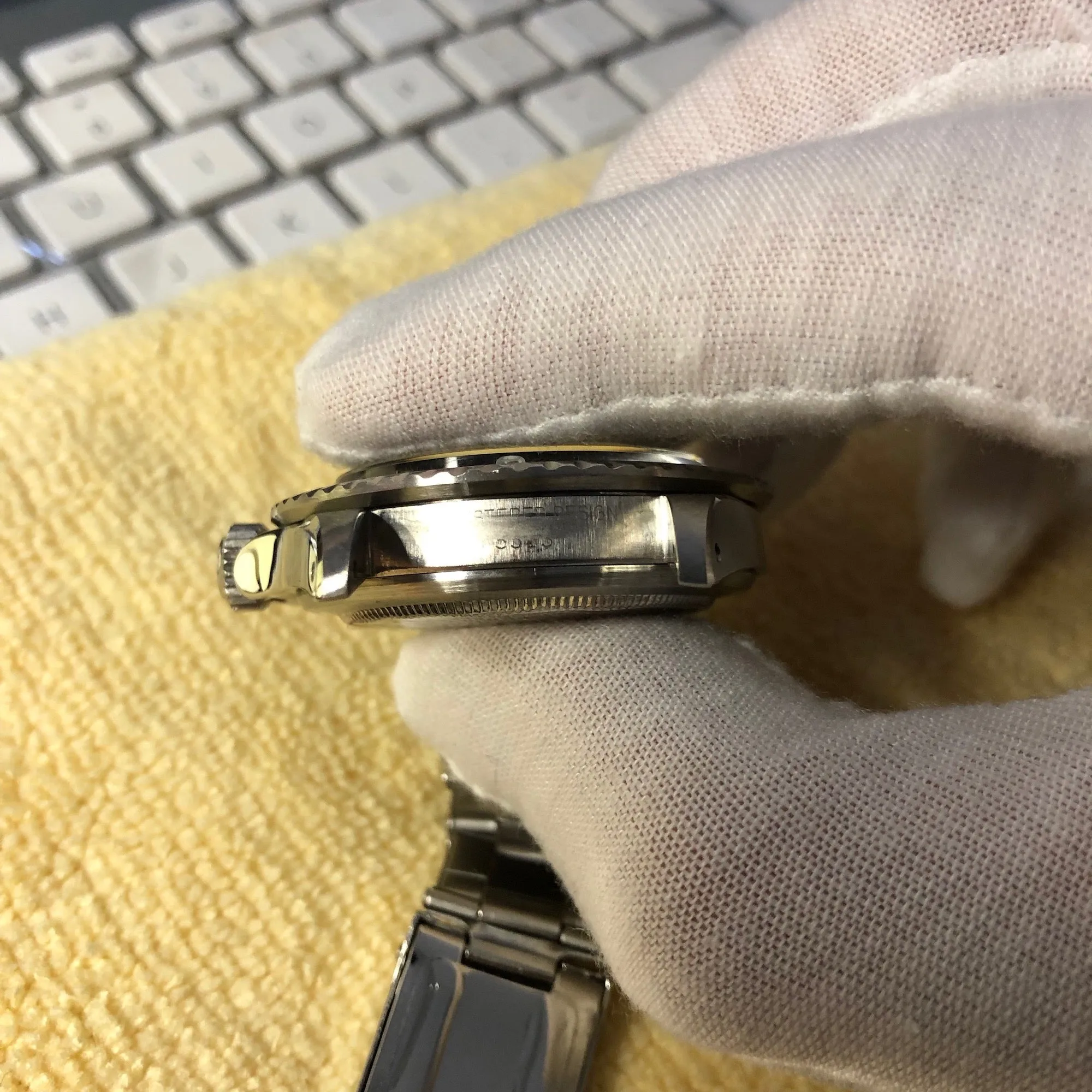 1971 Rolex Submariner 5513 Matte Black Non Serif Dial Wristwatch