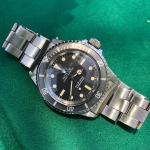 1971 Rolex Submariner 5513 Matte Black Non Serif Dial Wristwatch