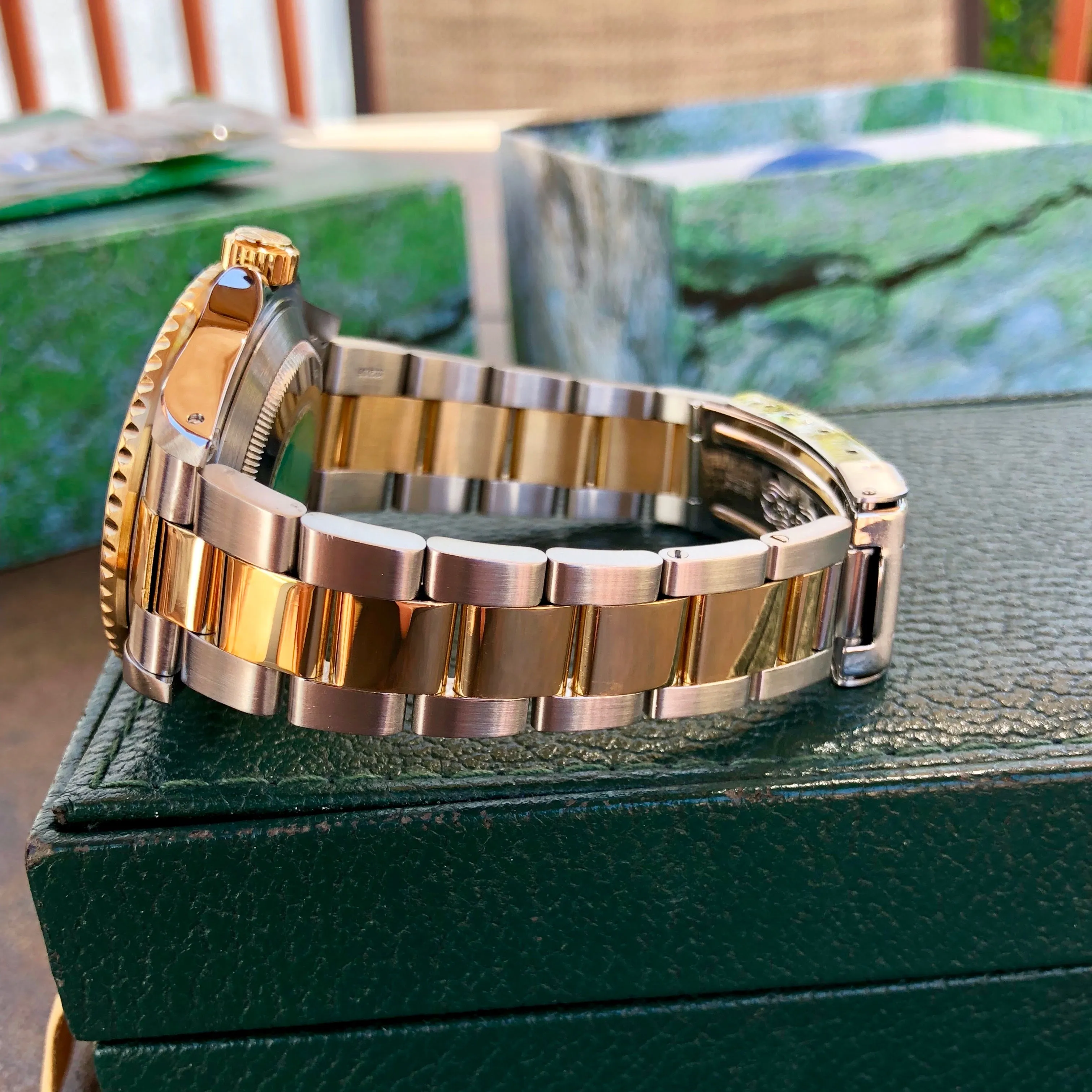 1993 Rolex Submariner 16613 Two Tone Blue Steel 18K Gold Wristwatch Box & Papers