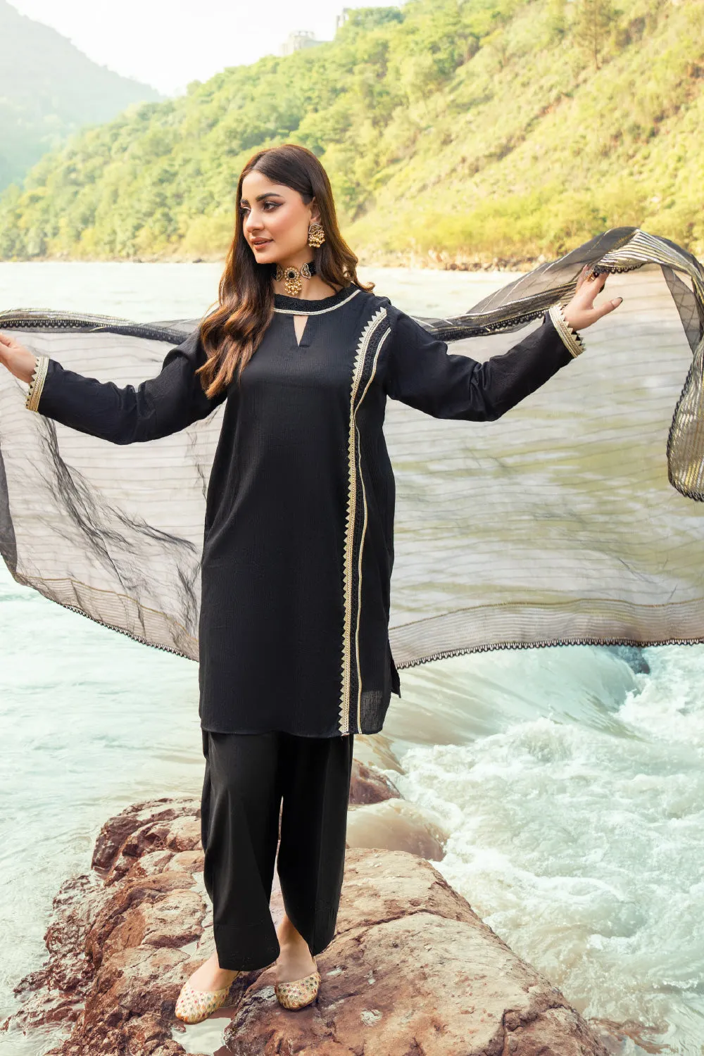 2 PC Stitched | Jacquard Shirt   Dupatta