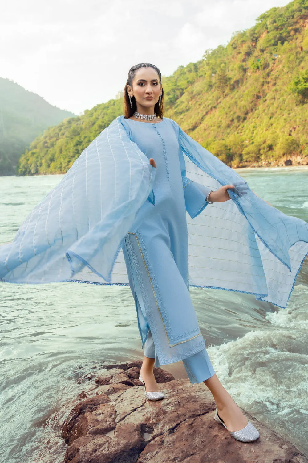 2 PC Stitched | Jacquard Shirt   Dupatta