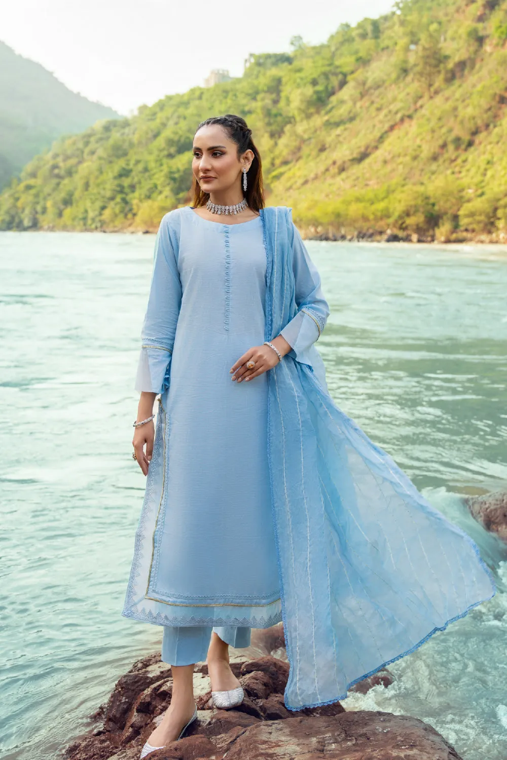 2 PC Stitched | Jacquard Shirt   Dupatta