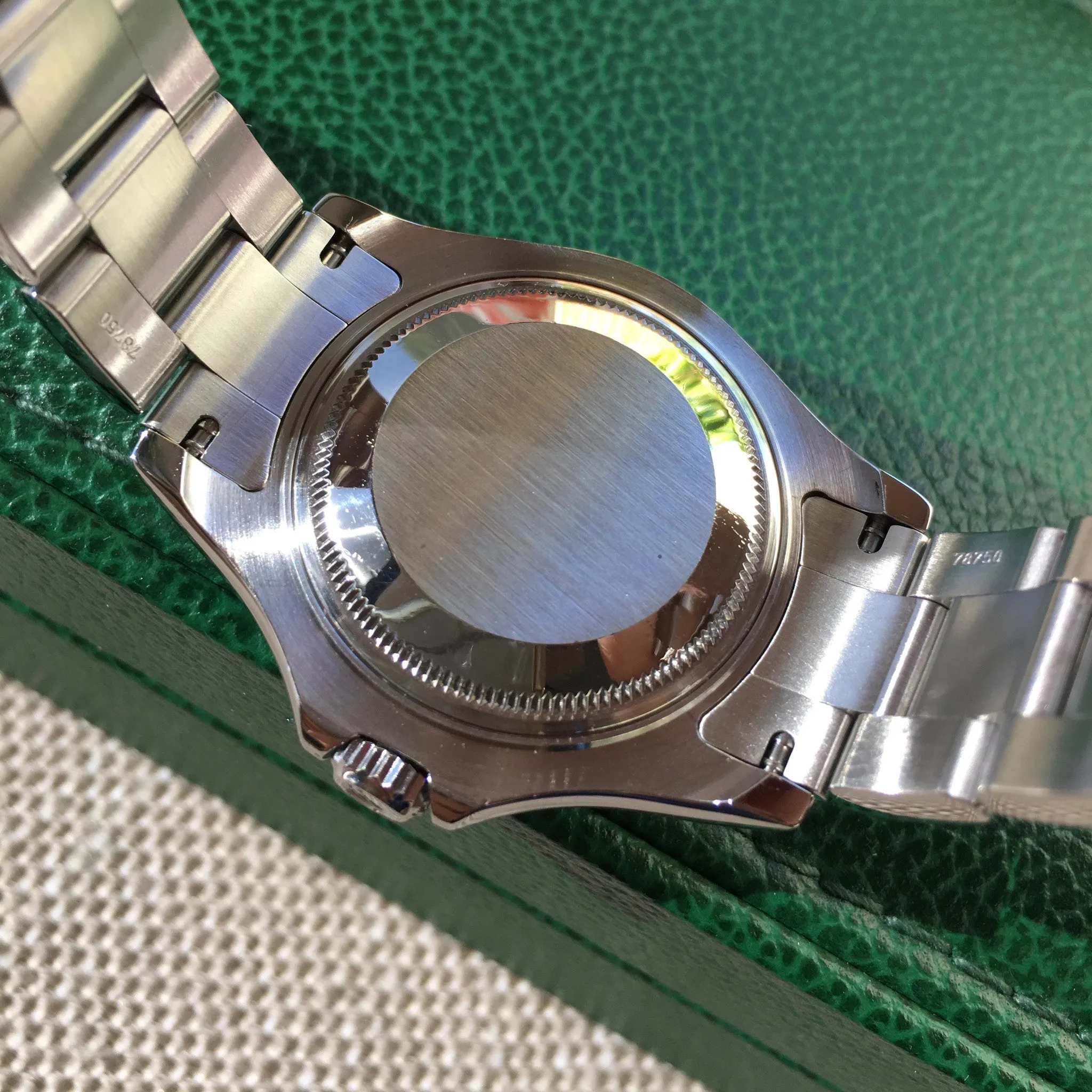 2000 Rolex Yachtmaster 168622 Mid Size "P" Steel Platinum Oyster Ladies Wristwatch