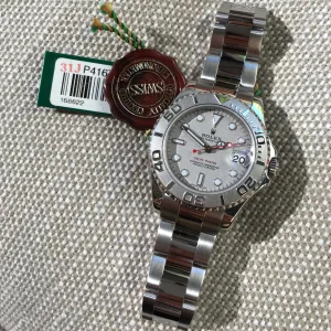 2000 Rolex Yachtmaster 168622 Mid Size "P" Steel Platinum Oyster Ladies Wristwatch