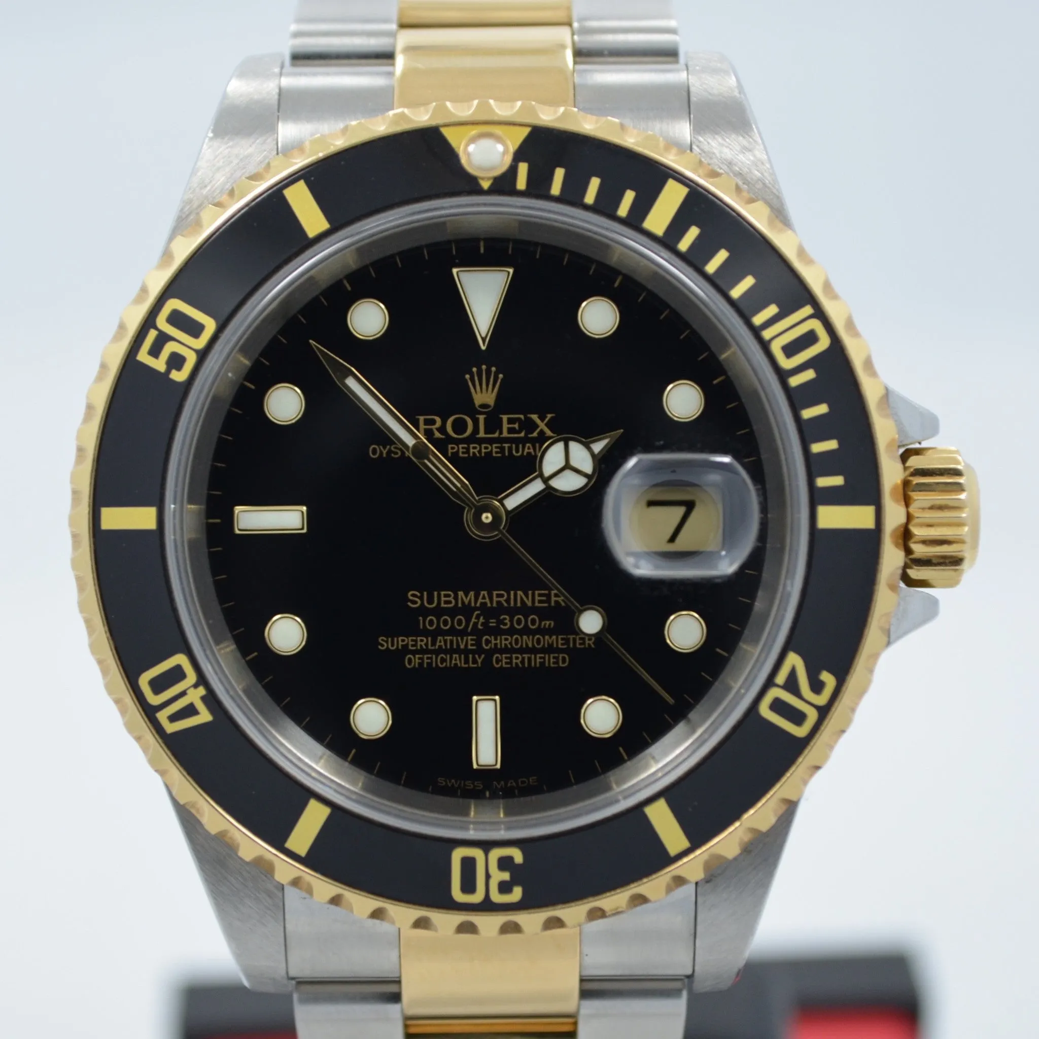 2005 Rolex Submariner 16613 Steel 18K Gold Black "D" Serial Box Papers Watch