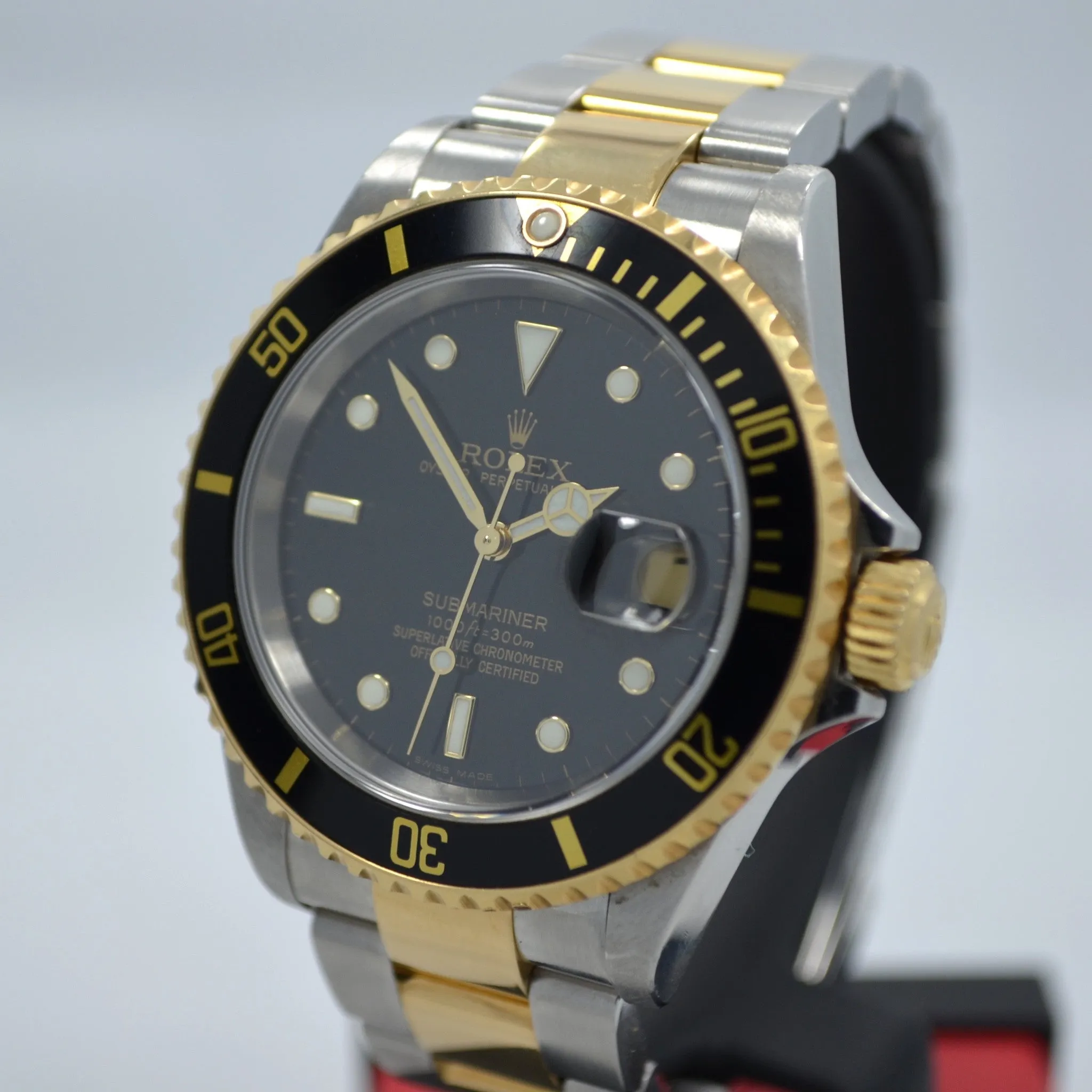 2005 Rolex Submariner 16613 Steel 18K Gold Black "D" Serial Box Papers Watch