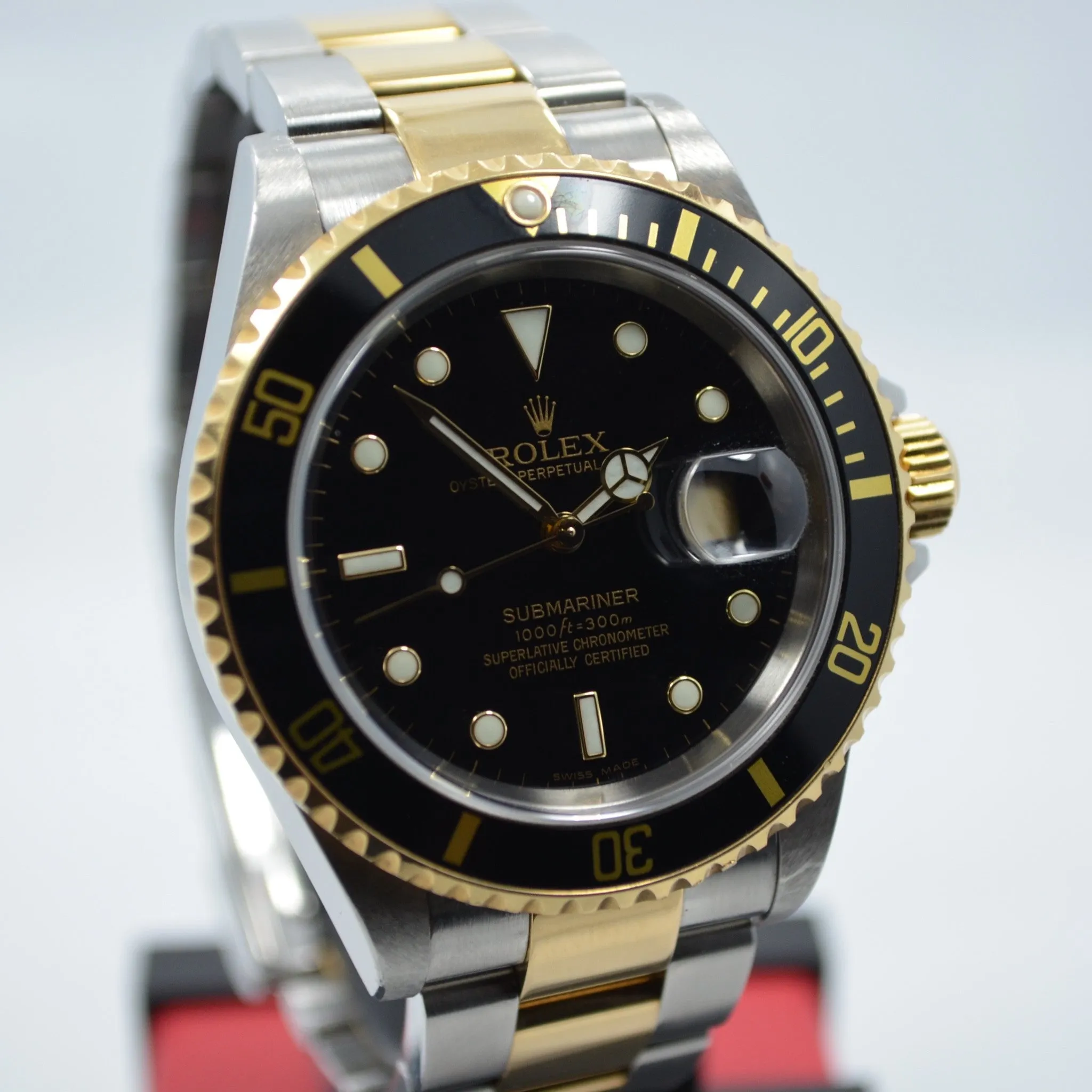 2005 Rolex Submariner 16613 Steel 18K Gold Black "D" Serial Box Papers Watch