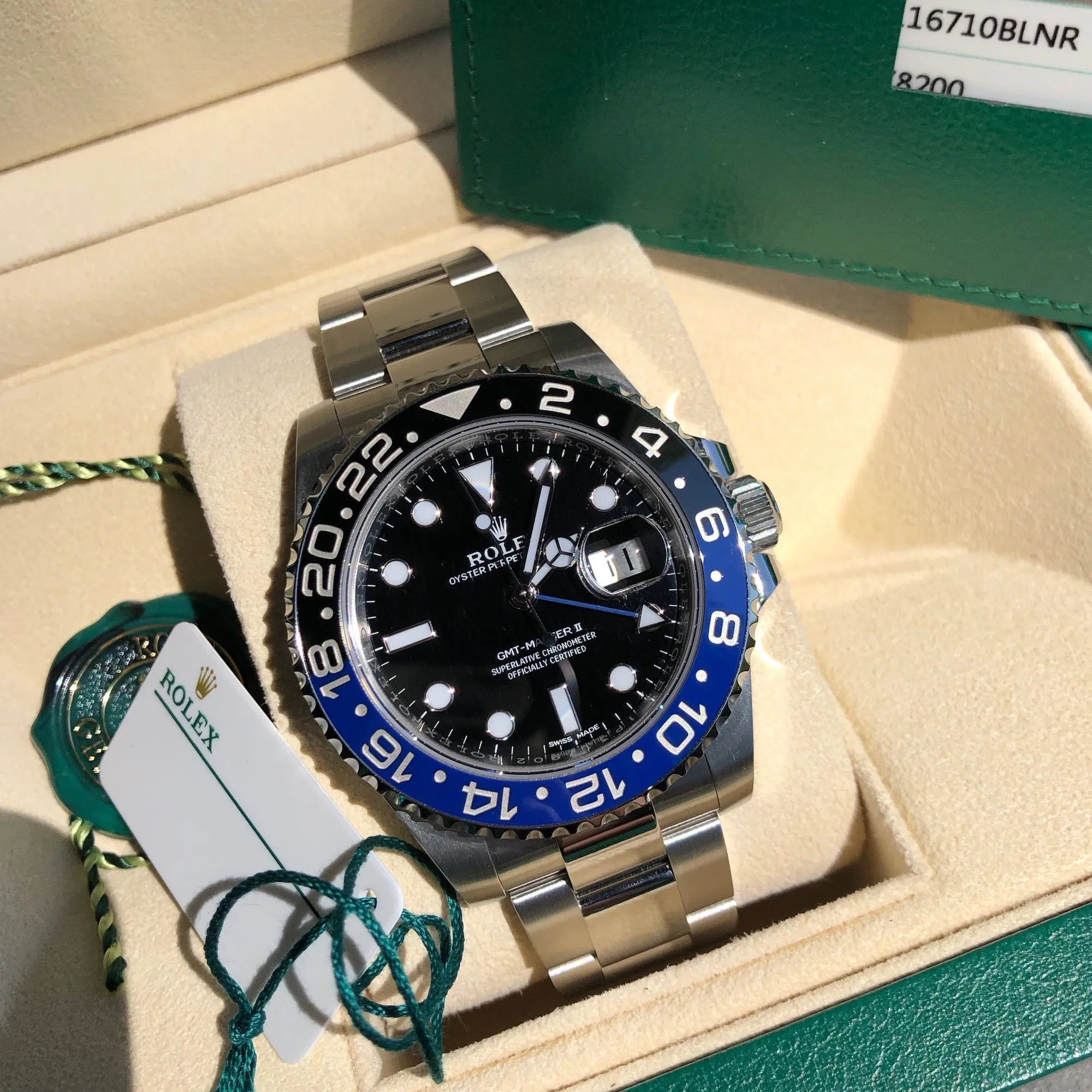 2017 Rolex GMT Master II 116710 BLNR Batman Ceramic Steel Automatic Wristwatch Box Papers