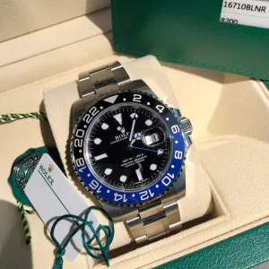 2017 Rolex GMT Master II 116710 BLNR Batman Ceramic Steel Automatic Wristwatch Box Papers