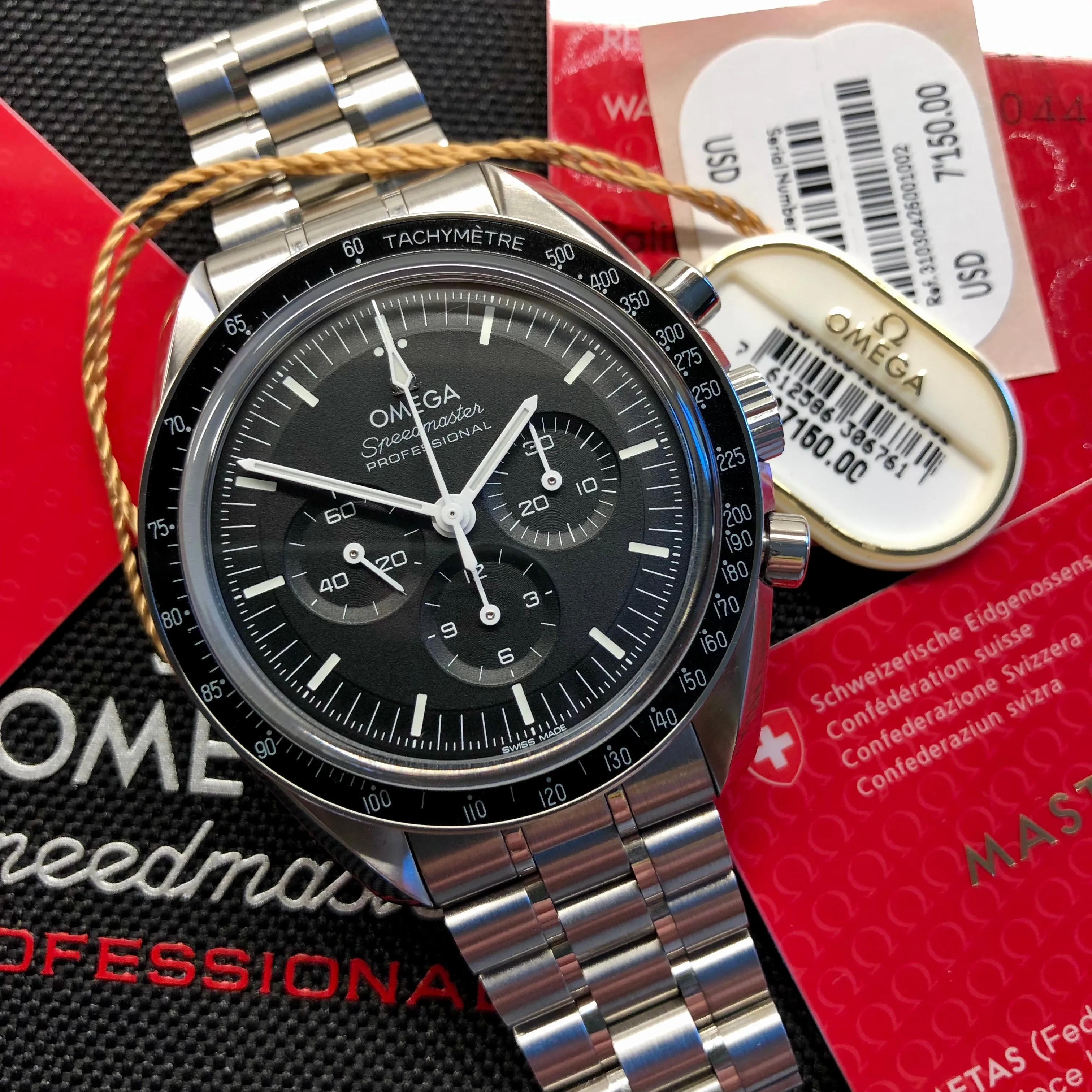 2021 Omega Speedmaster Moonwatch 310.30.42.50.01.002 Master 42mm Wristwatch with Box Papers