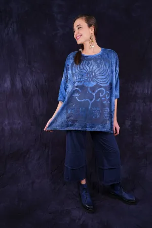 2353HD Square Tee w/ Lettuce Sleeves Super Blu -P