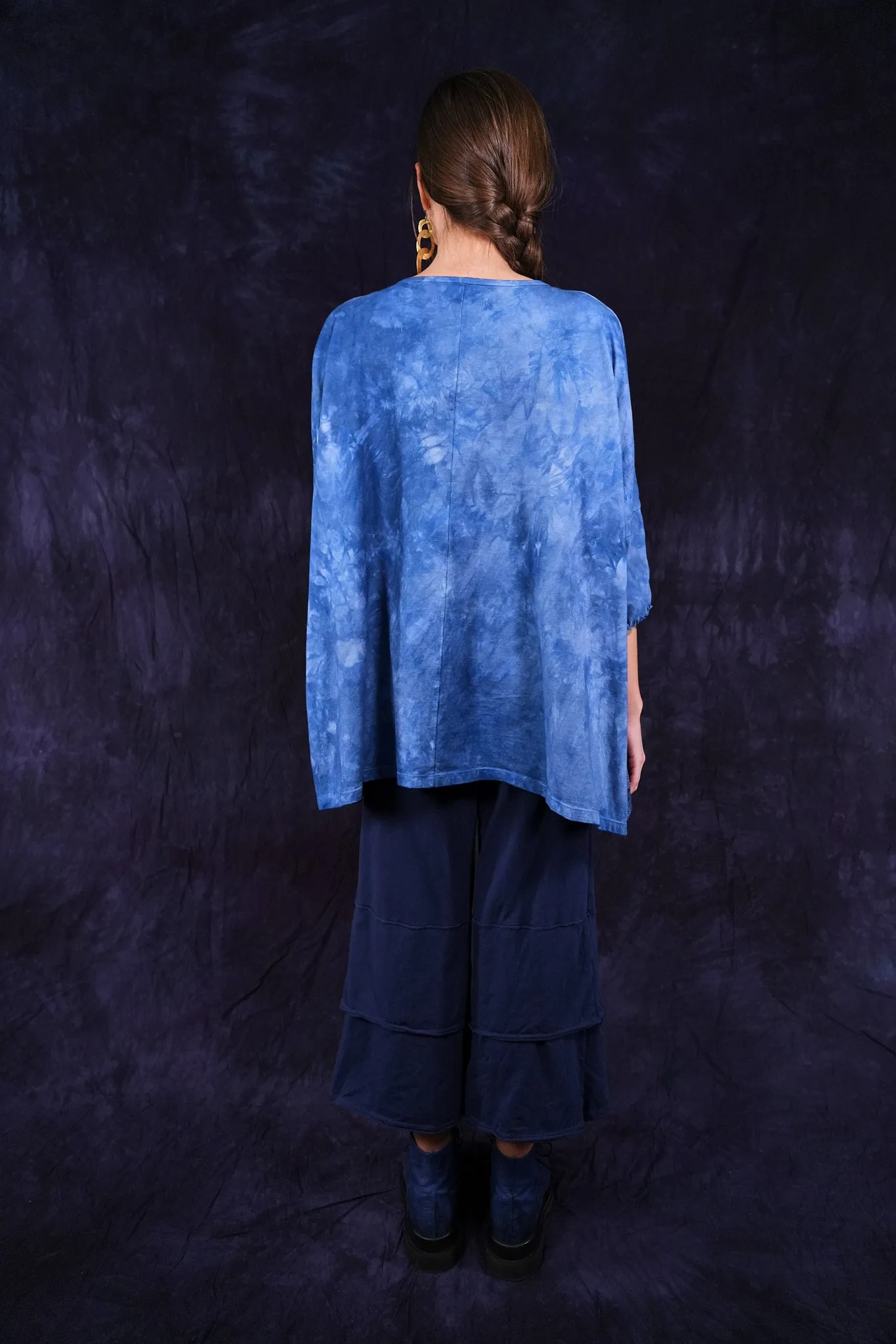 2353HD Square Tee w/ Lettuce Sleeves Super Blu -P