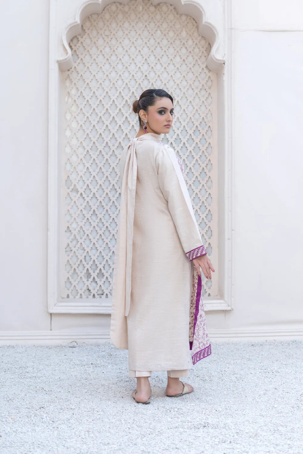 2PC Stitched | Embroidered Khaddar Suit