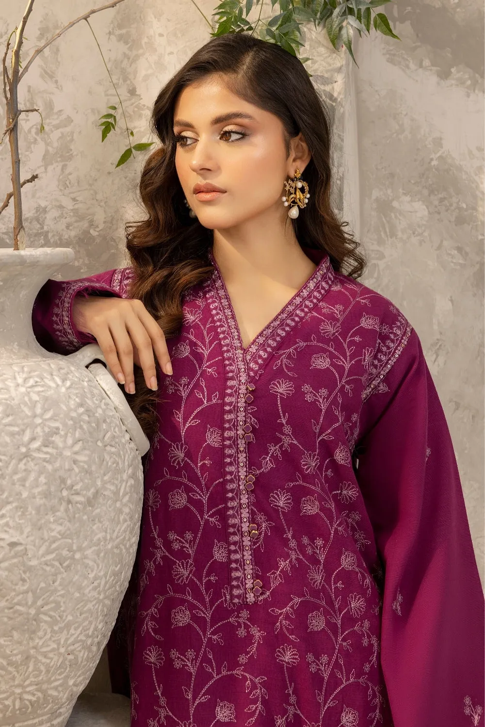 2PC STITCHED | EMBROIDERED KHADDAR SUIT