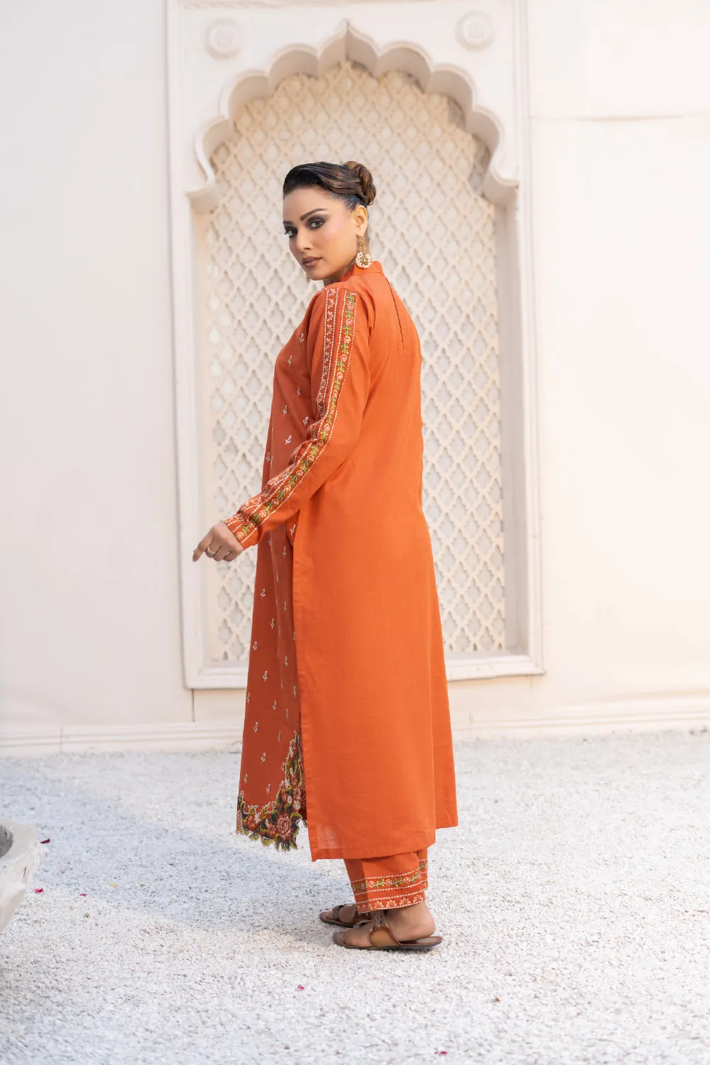 2PC Stitched | Embroidered Khaddar Suit
