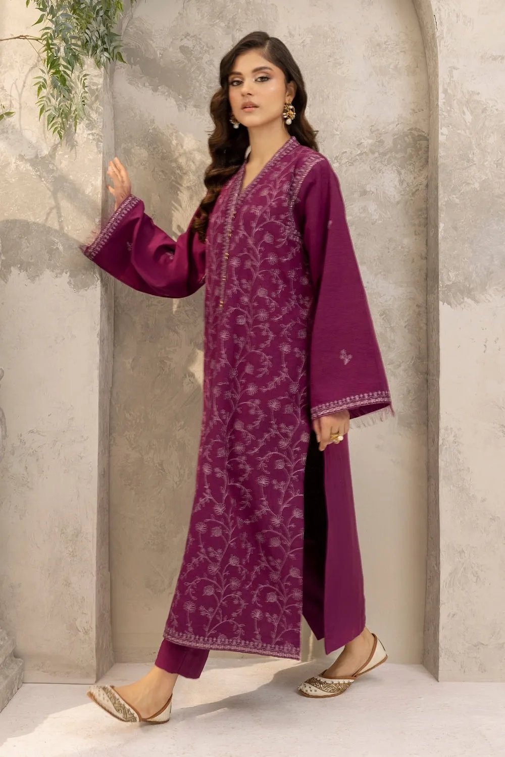 2PC STITCHED | EMBROIDERED KHADDAR SUIT