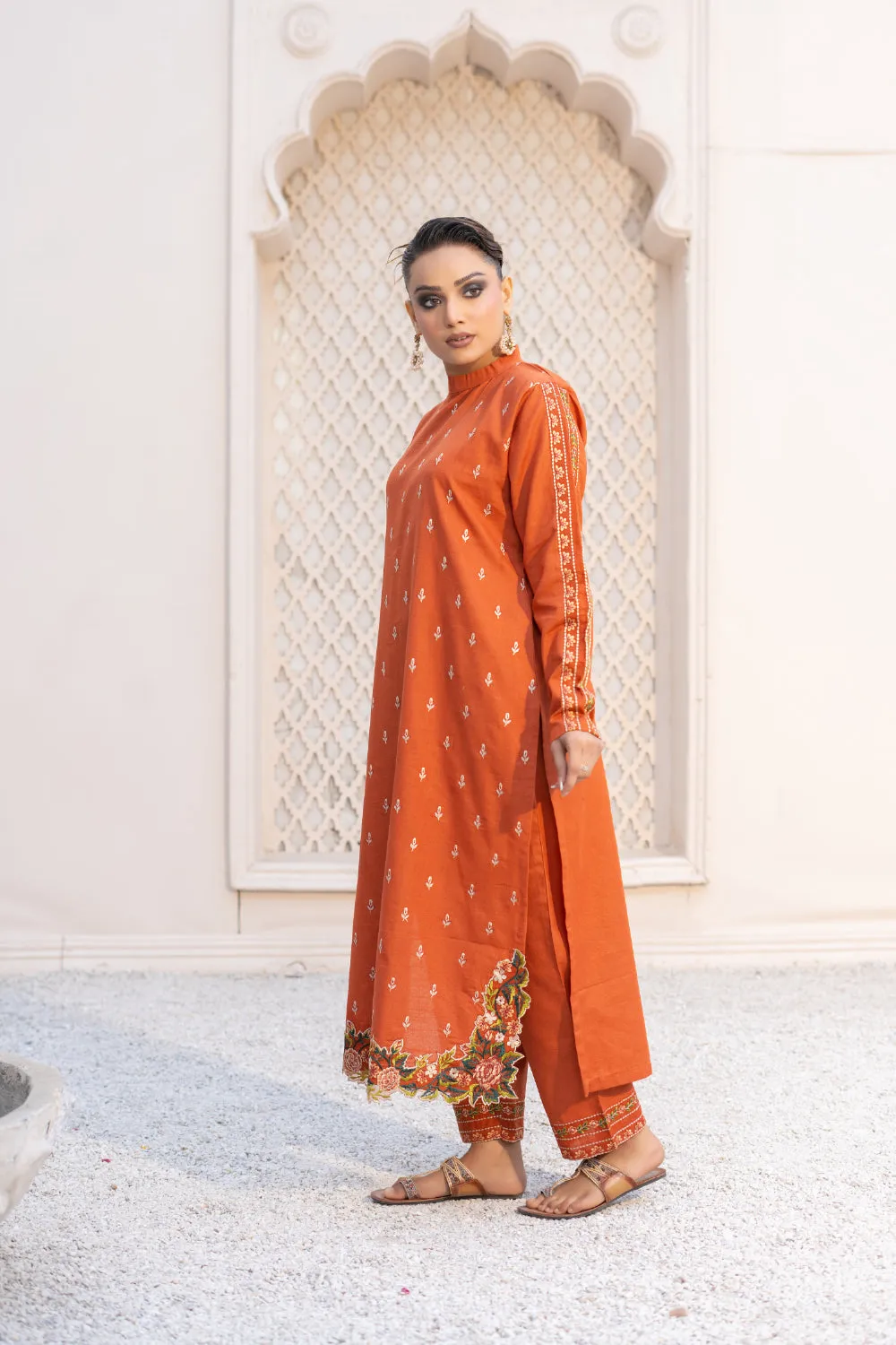 2PC Stitched | Embroidered Khaddar Suit