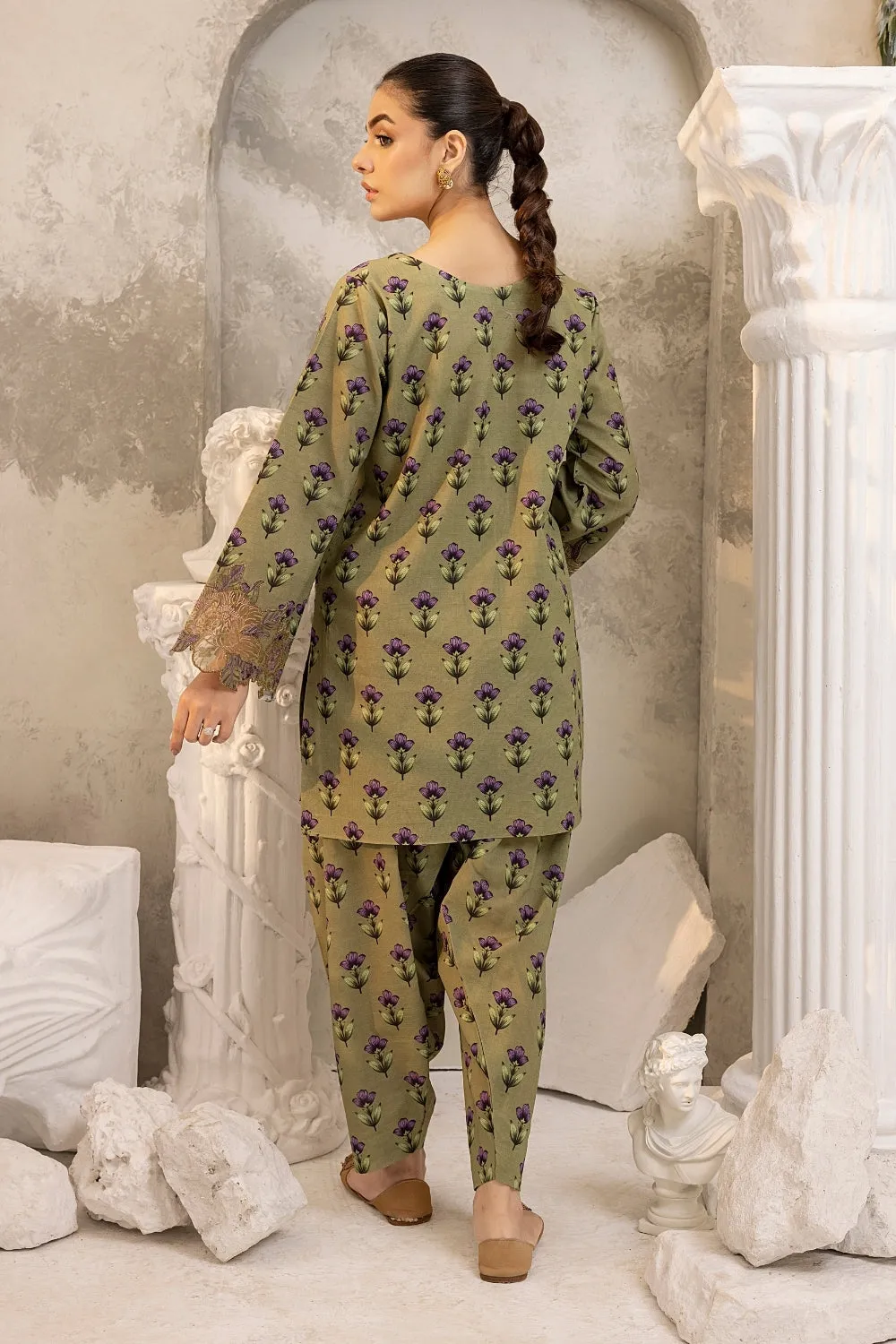 2PC STITCHED | EMBROIDERED KHADDAR SUIT