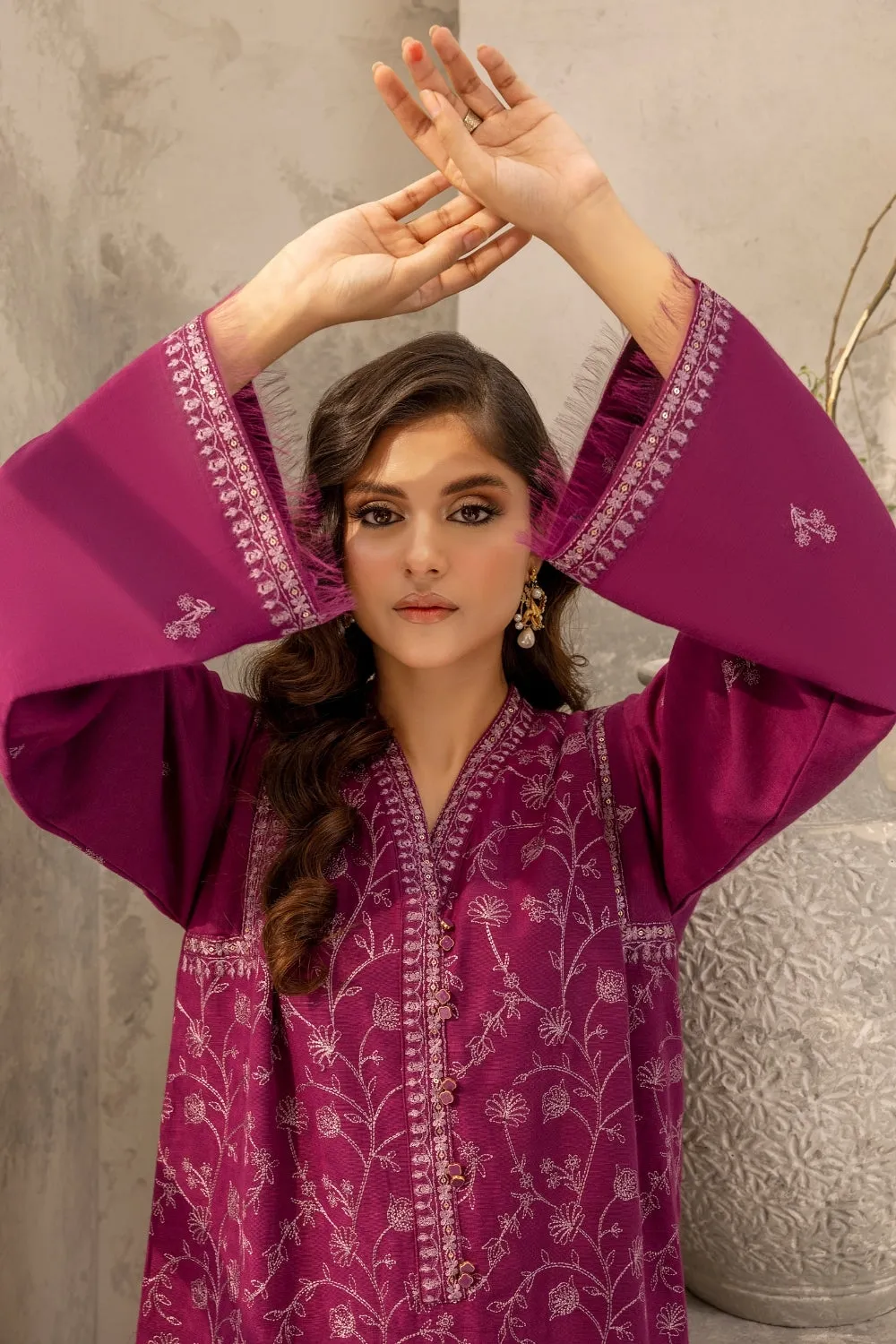 2PC STITCHED | EMBROIDERED KHADDAR SUIT