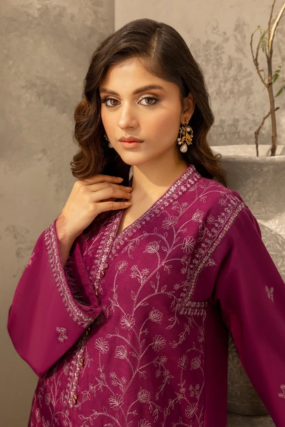 2PC STITCHED | EMBROIDERED KHADDAR SUIT