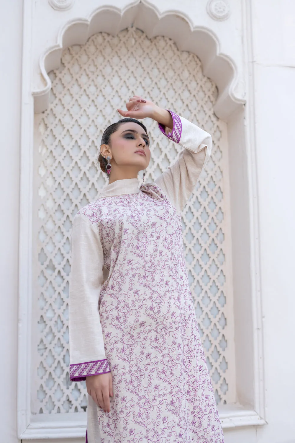 2PC Stitched | Embroidered Khaddar Suit