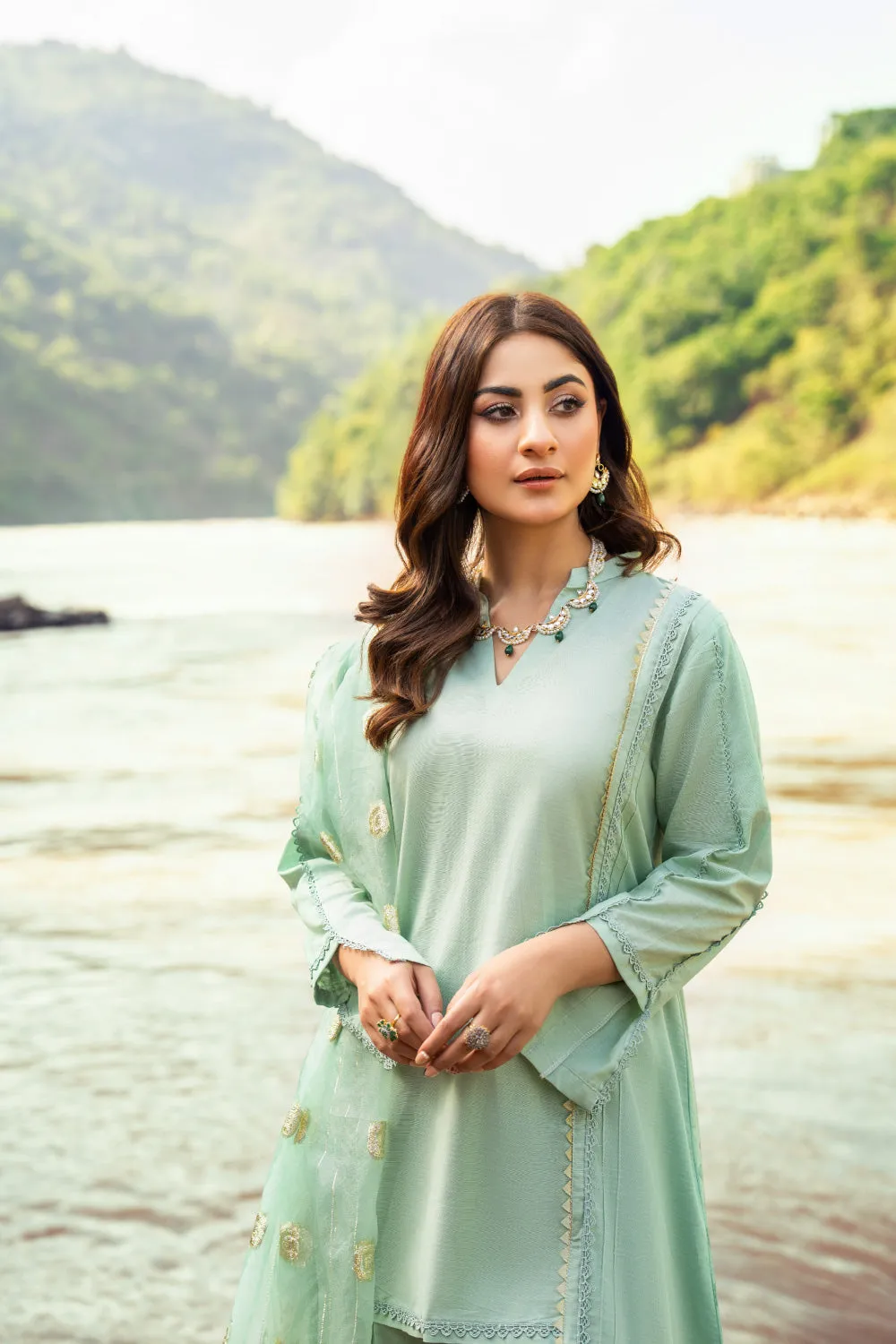 2PC Stitched | Jacquard Shirt   Dupatta